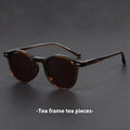 Ultra-light round frame retro sunglasses with polarised grey lenses in multiple colour combinations