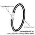 Titanium steel geometric wire bracelet with magnetic clasp in silver tone