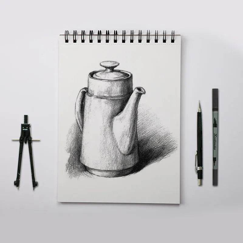 A4 artist sketch book with coil or glue binding in multiple paper weight options for drawing