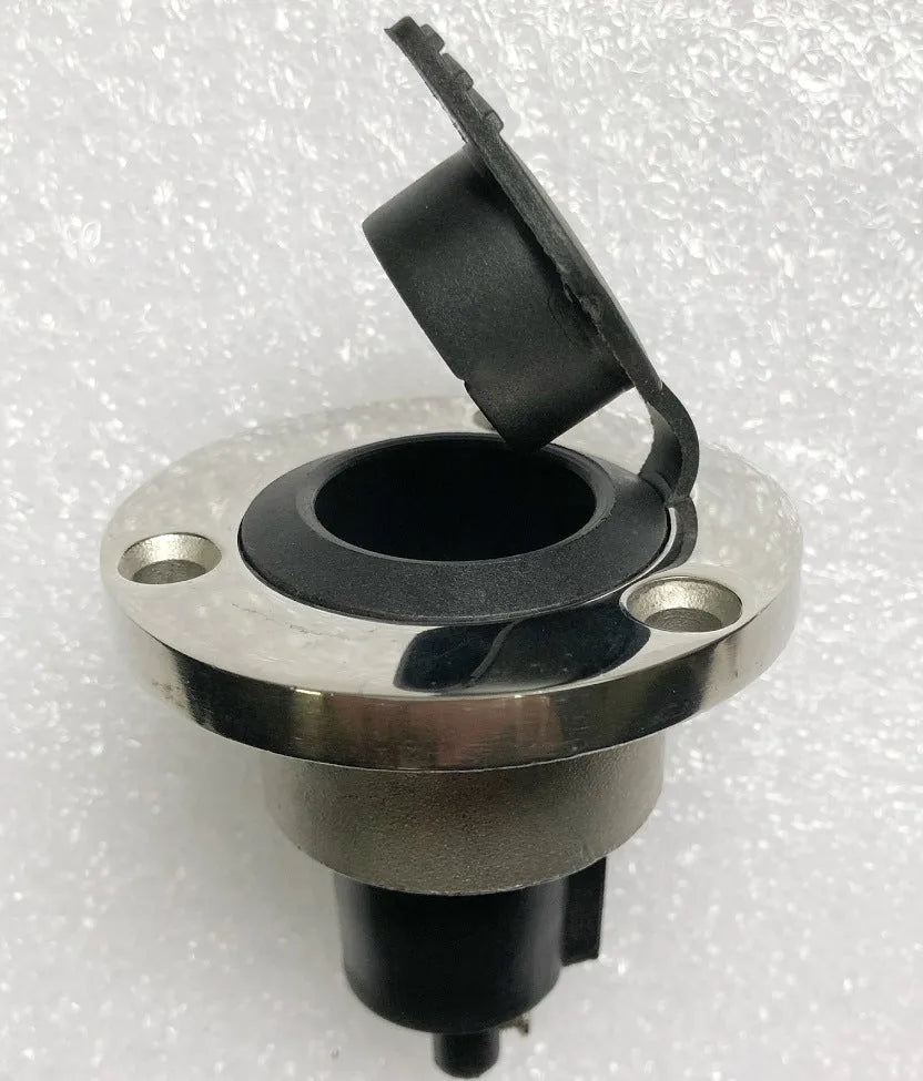Stainless steel pole yacht anchor light socket with ABS base and pre-fitted wires.