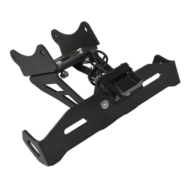 Black aluminium alloy licence plate bracket for Honda motorcycles with fixed style design