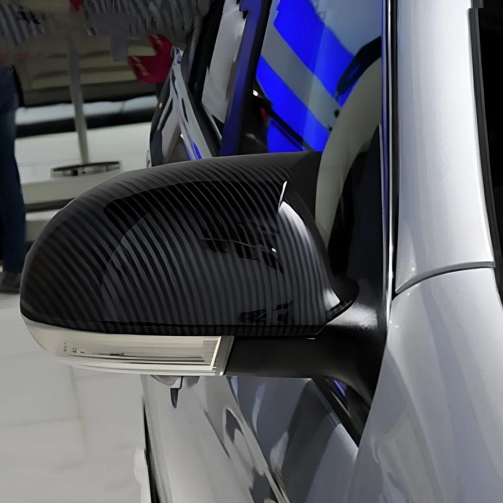 Volkswagen Sagitar mirror housing pair in horn bright black plastic finish