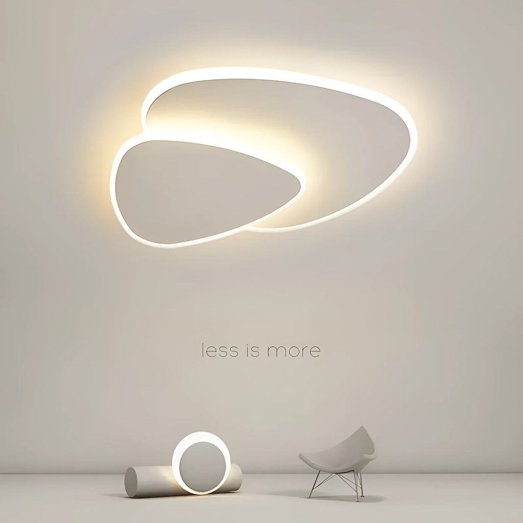 White triangle ceiling lamp for bedroom, 40cm or 50cm, 111V to 240V household ceiling light