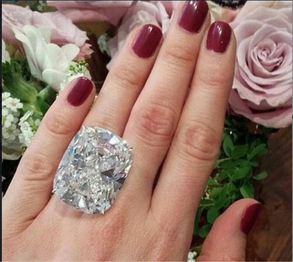 Simple inlaid white square diamond geometric ring for women in white gold colour.