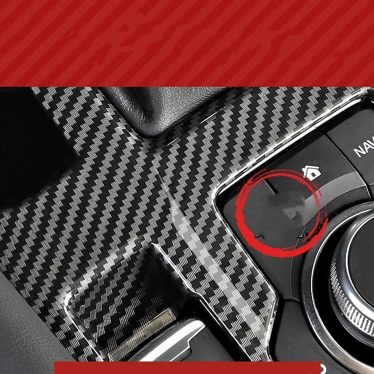 Pair of black ABS plastic steering wheel frame trims with adhesive backing for non-destructive car interior installation
