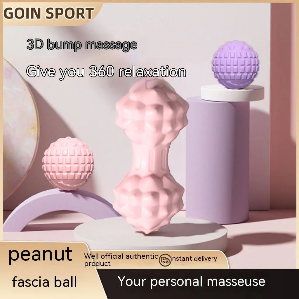 A 6cm diameter TPR foot massage ball in a choice of pink, blue, green, or purple colours.