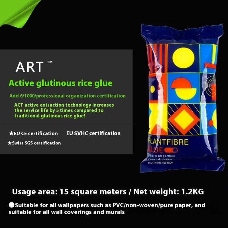 Formaldehyde-free glutinous rice wallpaper glue in 3-roll pack for wall sticking