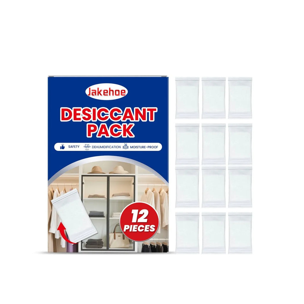 Pack of 12 calcium chloride desiccant bags for household moisture absorption