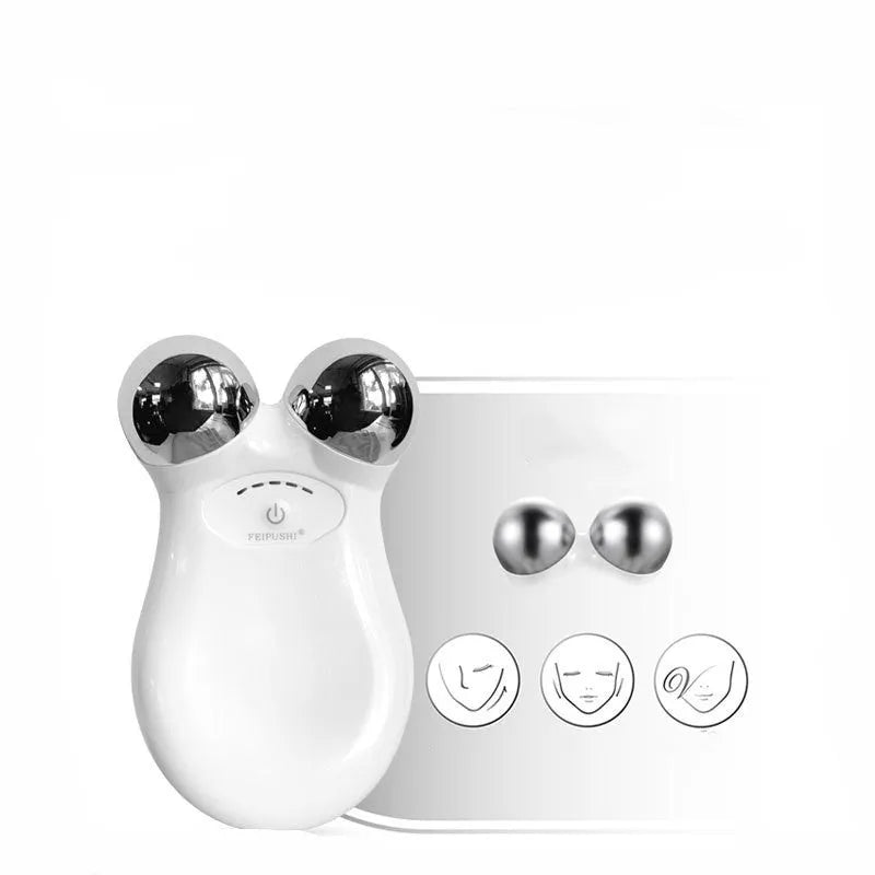 Pink HS-858 micro current facial lifting and firming device on white background