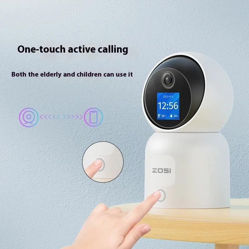 Zhou Shi wireless indoor security camera with plastic housing and screw-fixed mounting bracket