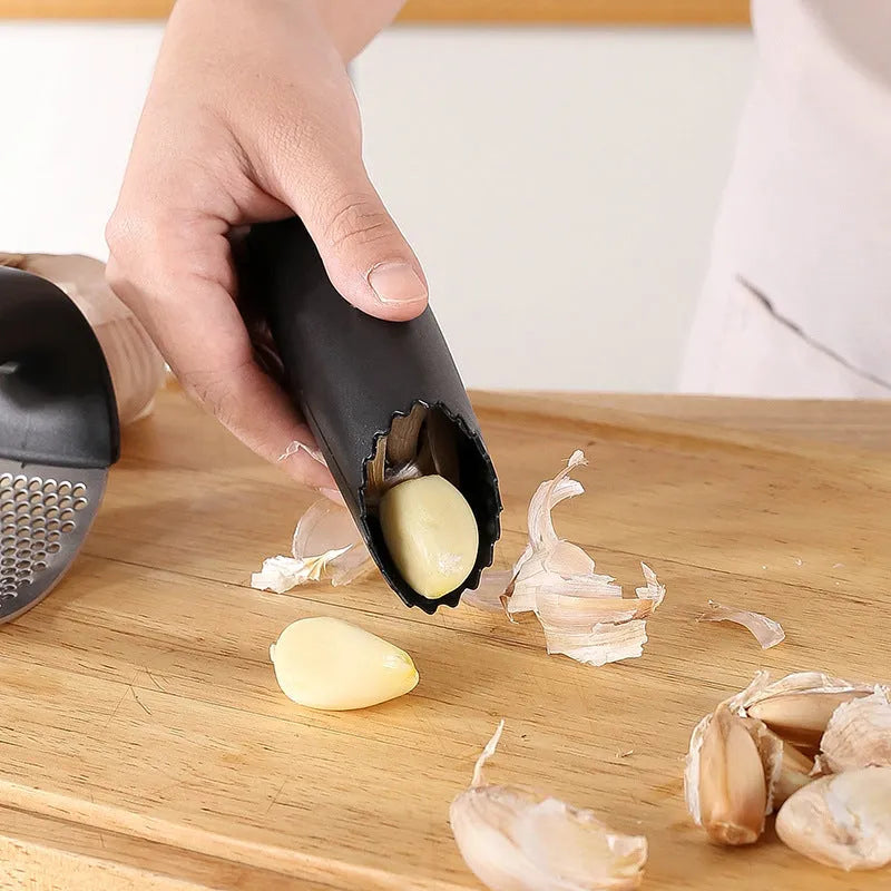 304 stainless steel garlic press with polypropylene handle in choice of four colours
