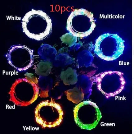 LED wine bottle lights string with flexible copper wire and bottle stopper for decorative lighting