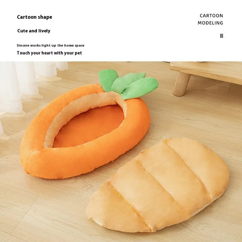 Cartoon carrot pattern removable washable dog mattress in cloth material