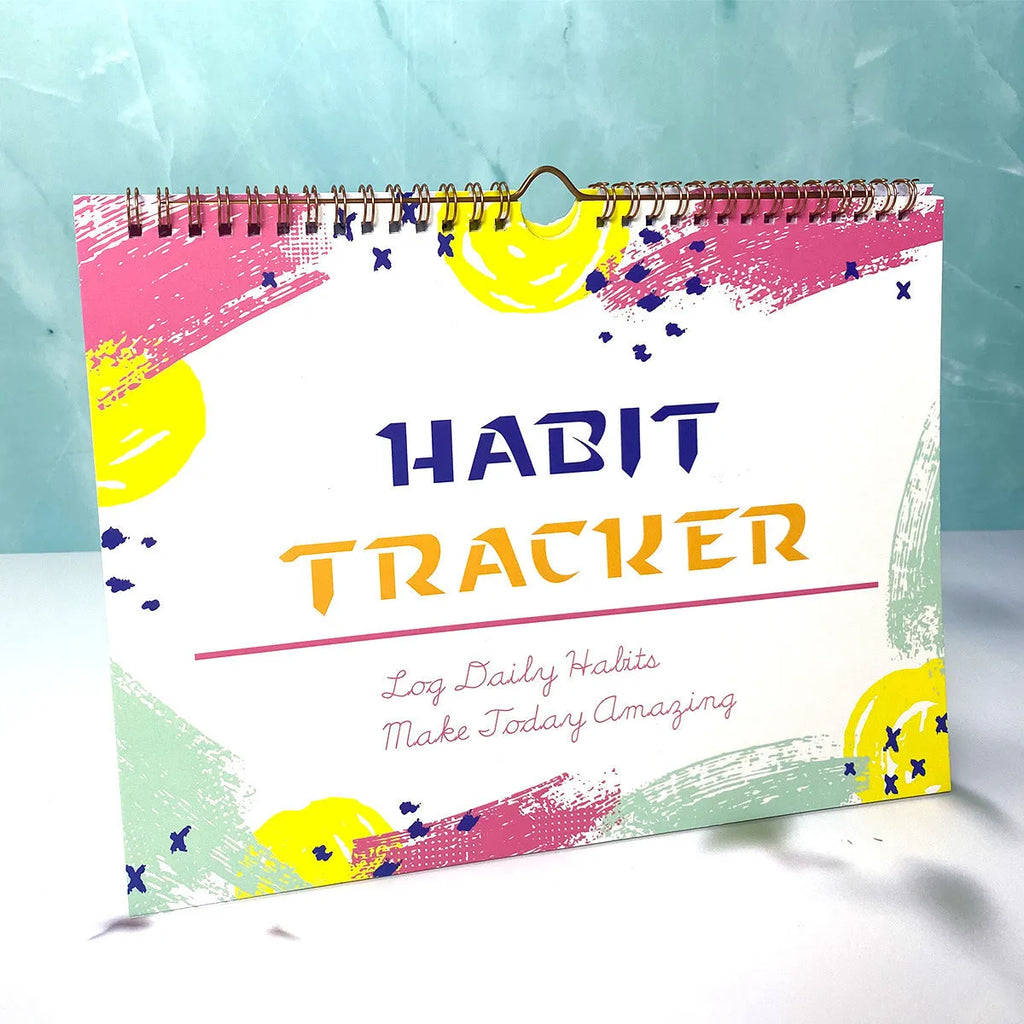 Self-discipline habit tracking notebook showing 12 internal pages with A4 21x28cm dimensions