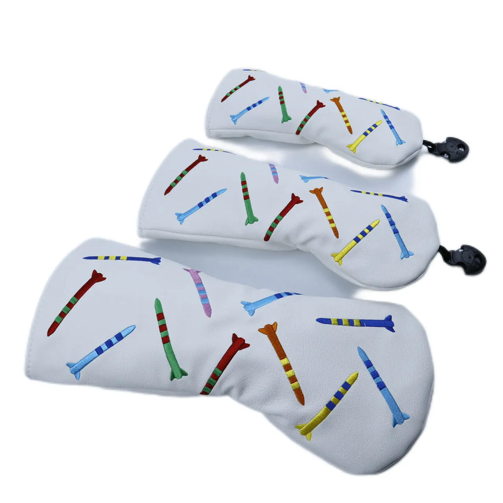 Golf wooden pole sets in black and white colours with three size options for training and fitness