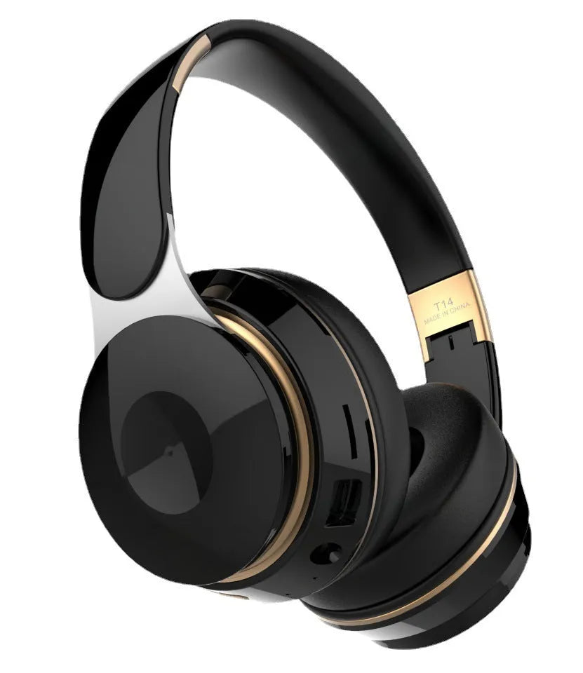Foldable Bluetooth wireless headset in black, white, green, blue, or pink colour.
