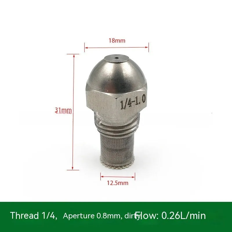 304 stainless steel two-point spray nozzle with 1/4 thread connection and multiple aperture size options