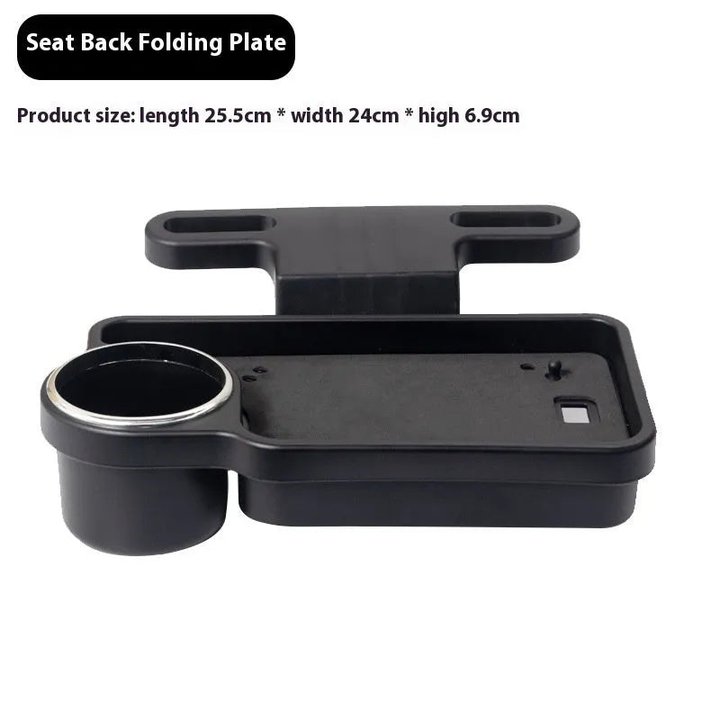 ABS plastic car steering wheel laptop stand with foldable drink holder in black finish