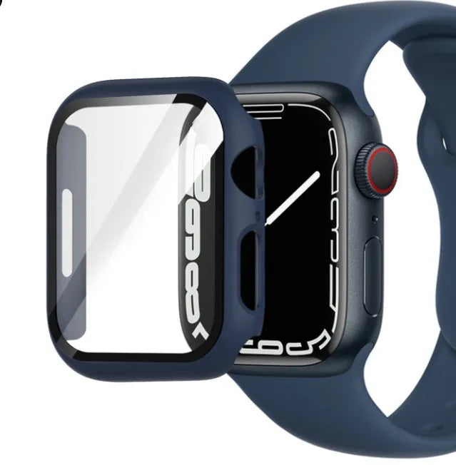 PC tempered film protective case for an Apple Watch in a transparent colour option.