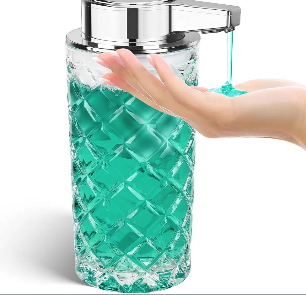 Silver automatic sensor soap dispenser with USB Type-C charging port