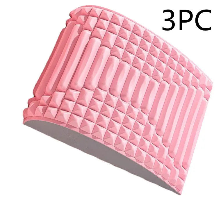EVA foam back stretcher pillow in blue, 33 x 9.5 x 24.5 cm, for neck and lumbar acupressure relief