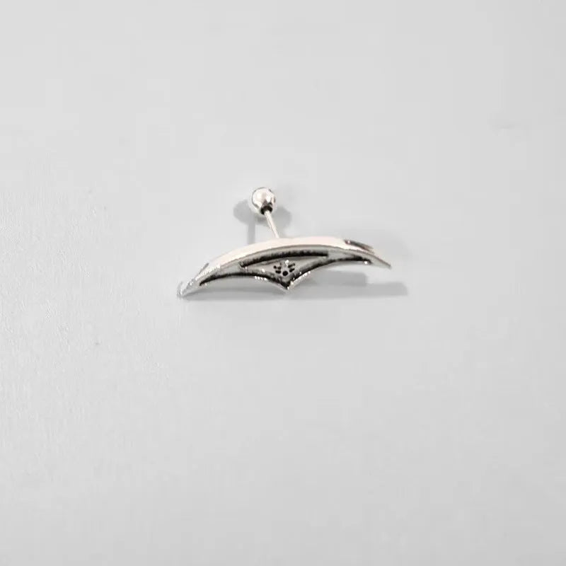Geometric spider web metal stud earrings with electroplated gold and silver colour options