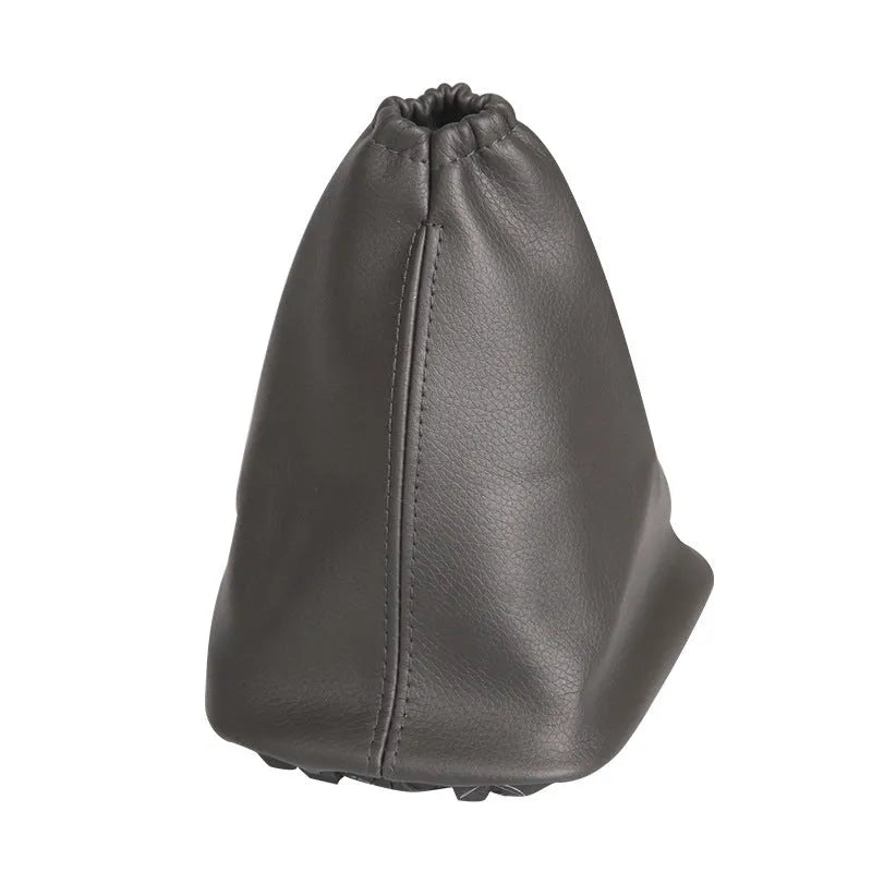 Black leather shift lever dust cover for Toyota Corolla, showing dimensions