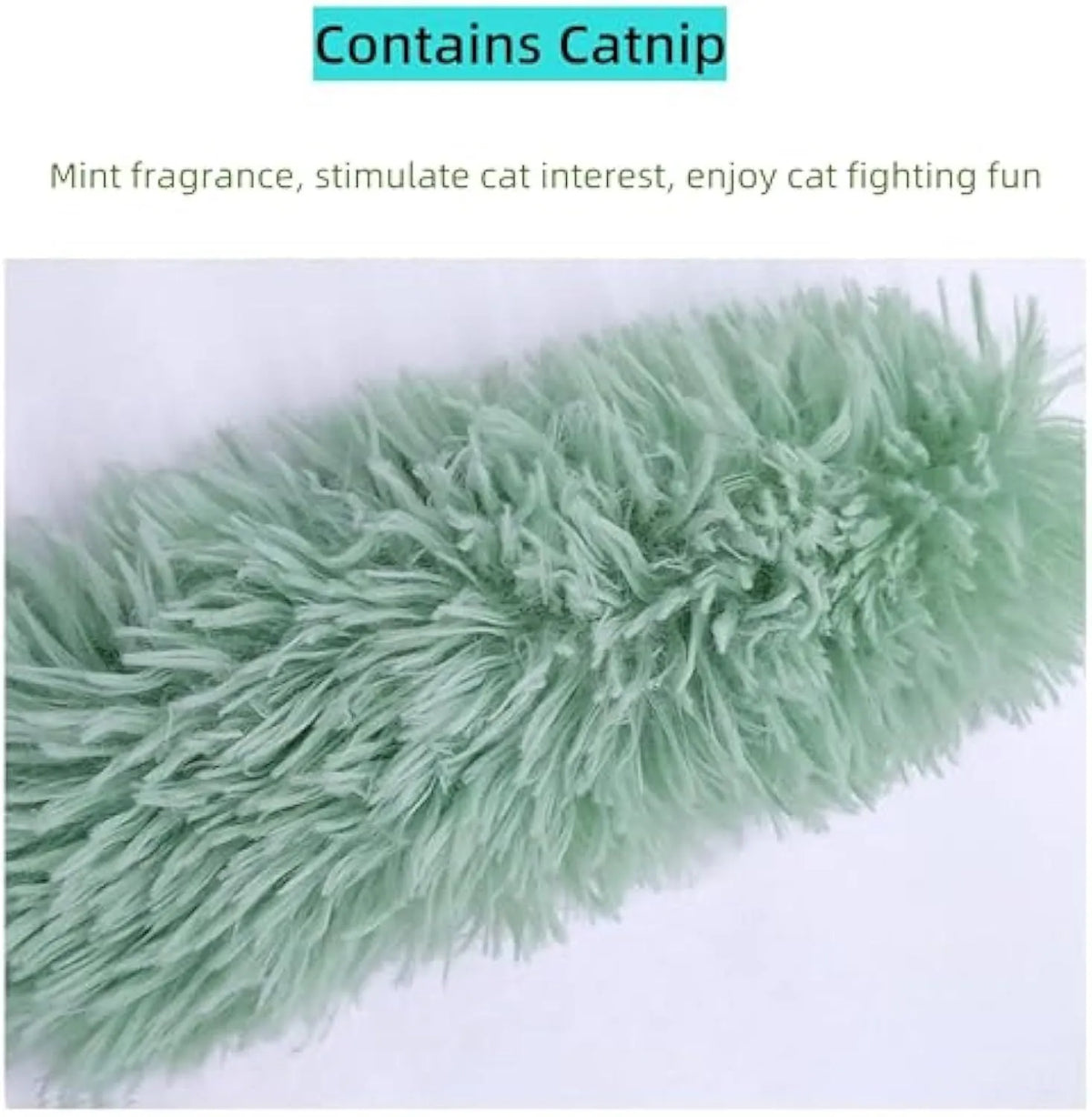 Interactive cat toys with catnip pillows in various colours including white, blue, gray, green, pink, and yellow options