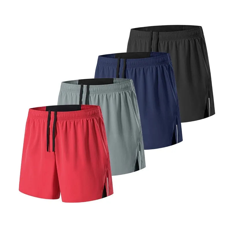 Men's black off-road running shorts with quick-drying fabric and high waist design for marathon running