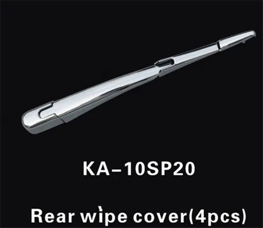 Four silvery ABS plastic rear window wiper trim pieces for 2010 Hyundai vehicles