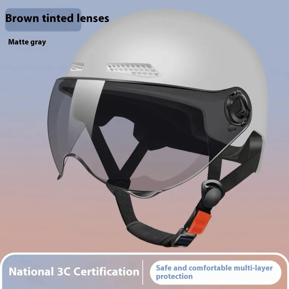 3C certified electric motorcycle helmet with polypropylene shell and sun protection visor in various colours