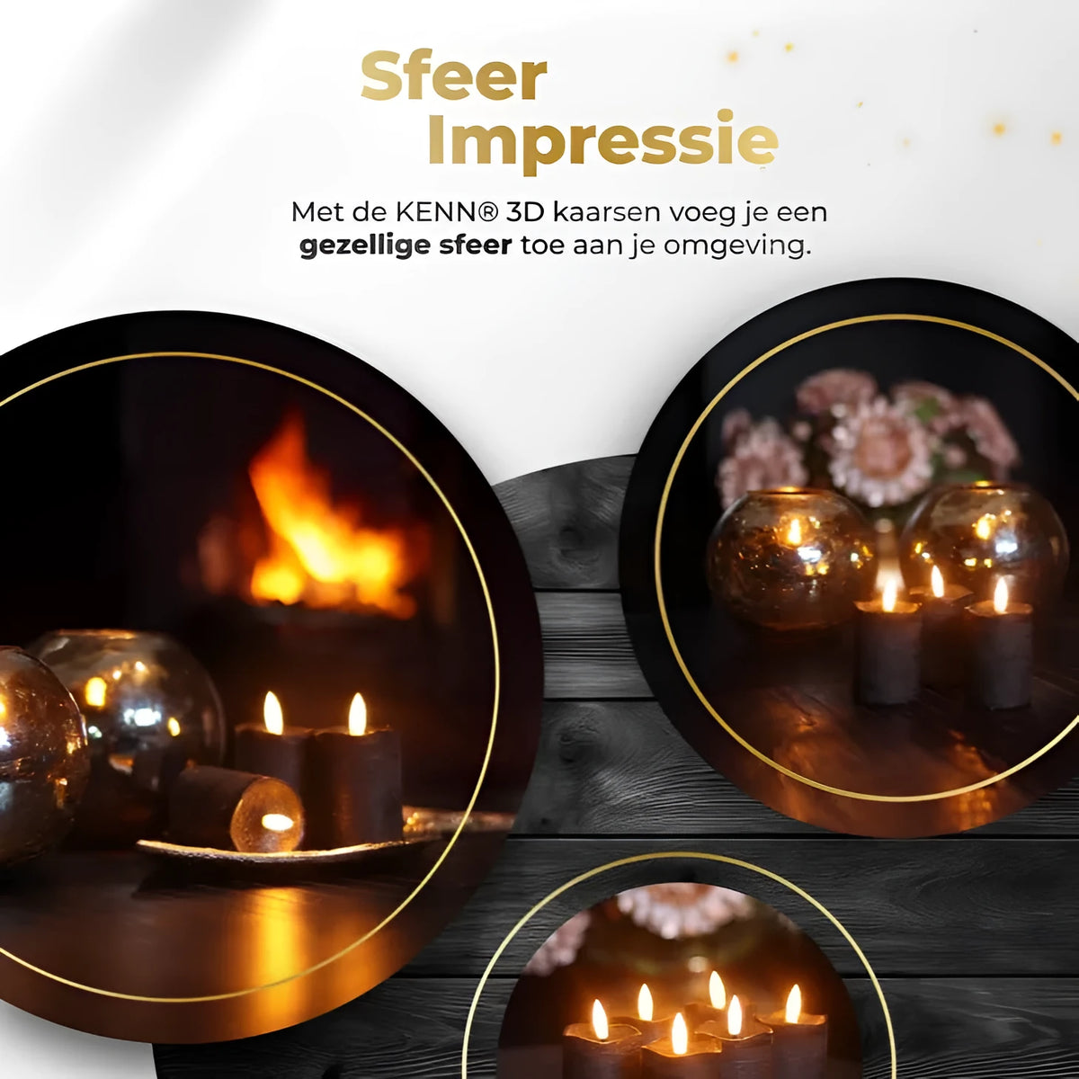 Black S6 LED pillar candle measuring 5cm wide by 7cm tall with realistic flickering flame effect