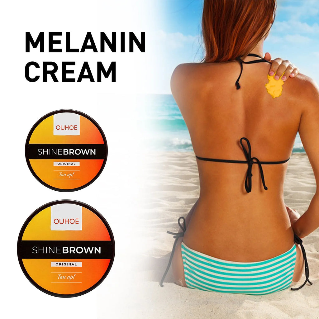 Tanning cream and aloe vera gel set for intensive tanning and after sun skin care repair.