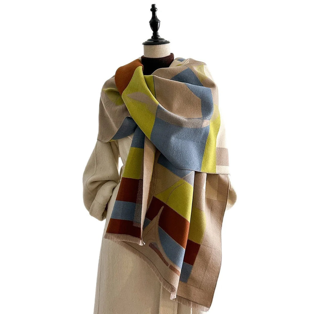 185x65cm imitation cashmere scarf in autumn colours