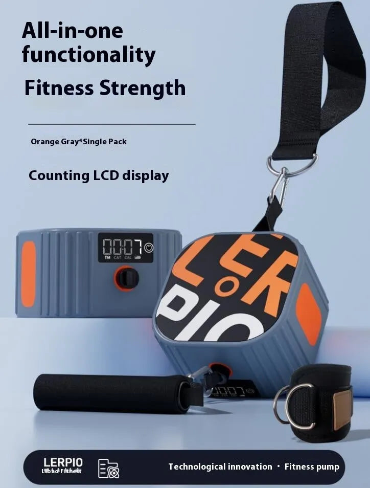 Blue grey fitness tensioner with adjustable 2-20kg resistance for full body training