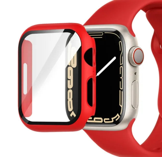 PC tempered film protective case for an Apple Watch in a transparent colour option.