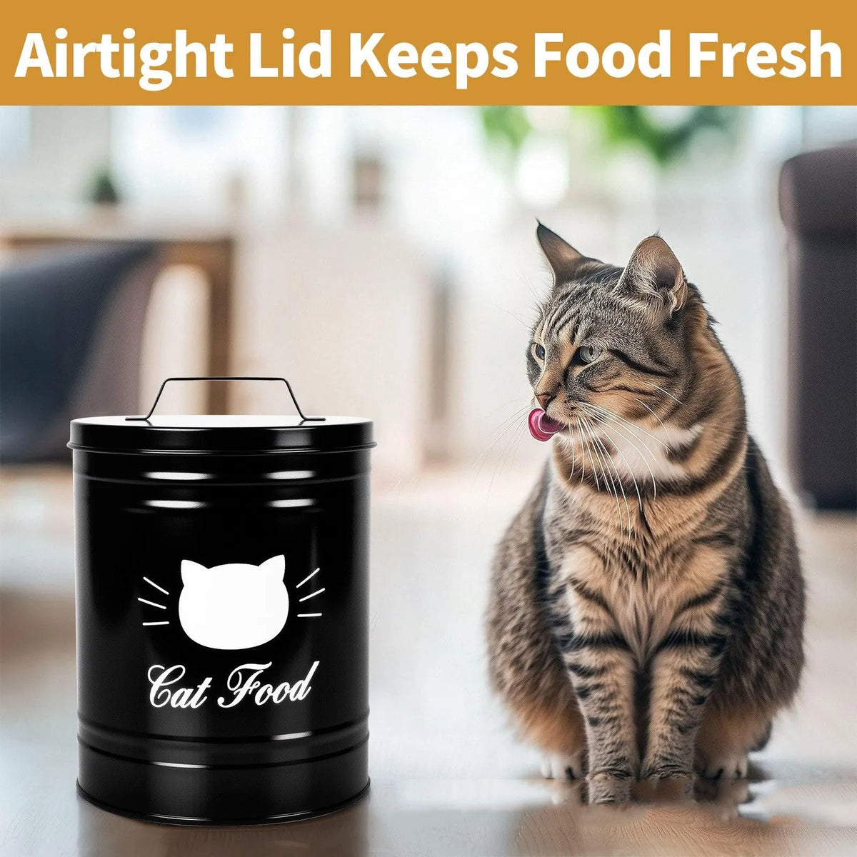Round iron sheet storage container with 301-500ml capacity for pantry organisation