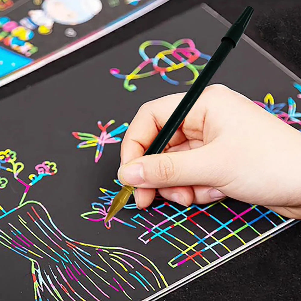 PS plastic scratch pen for children's scratch art paper drawing activities