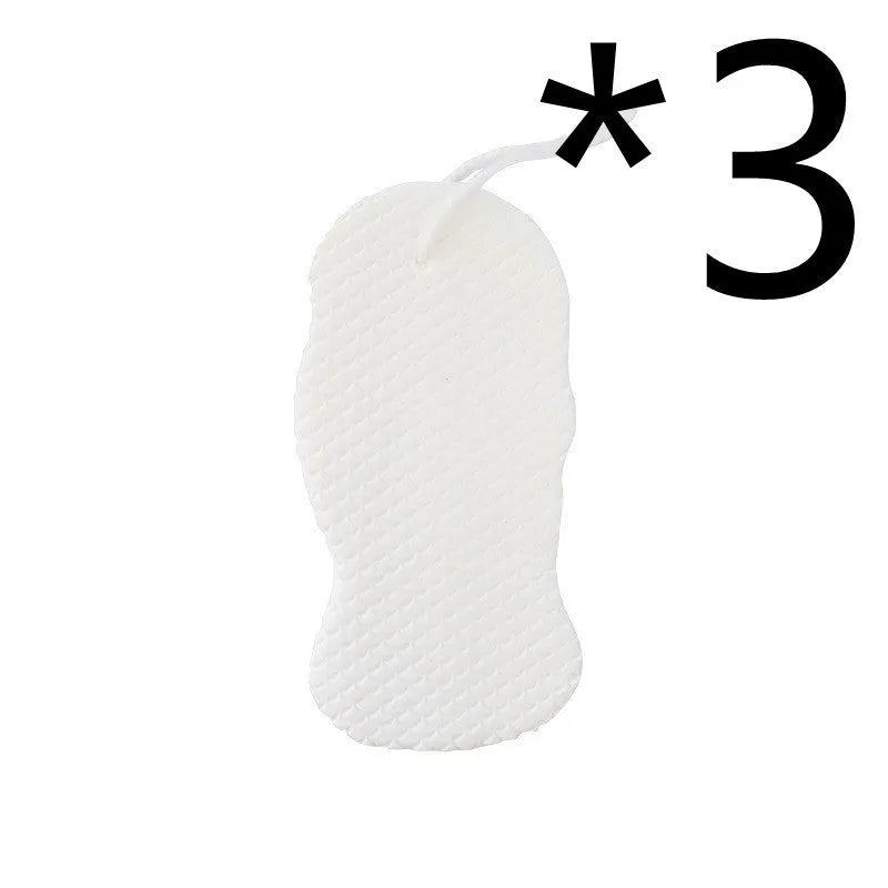 White 3D bath sponge with fish scale pattern for gentle body exfoliation