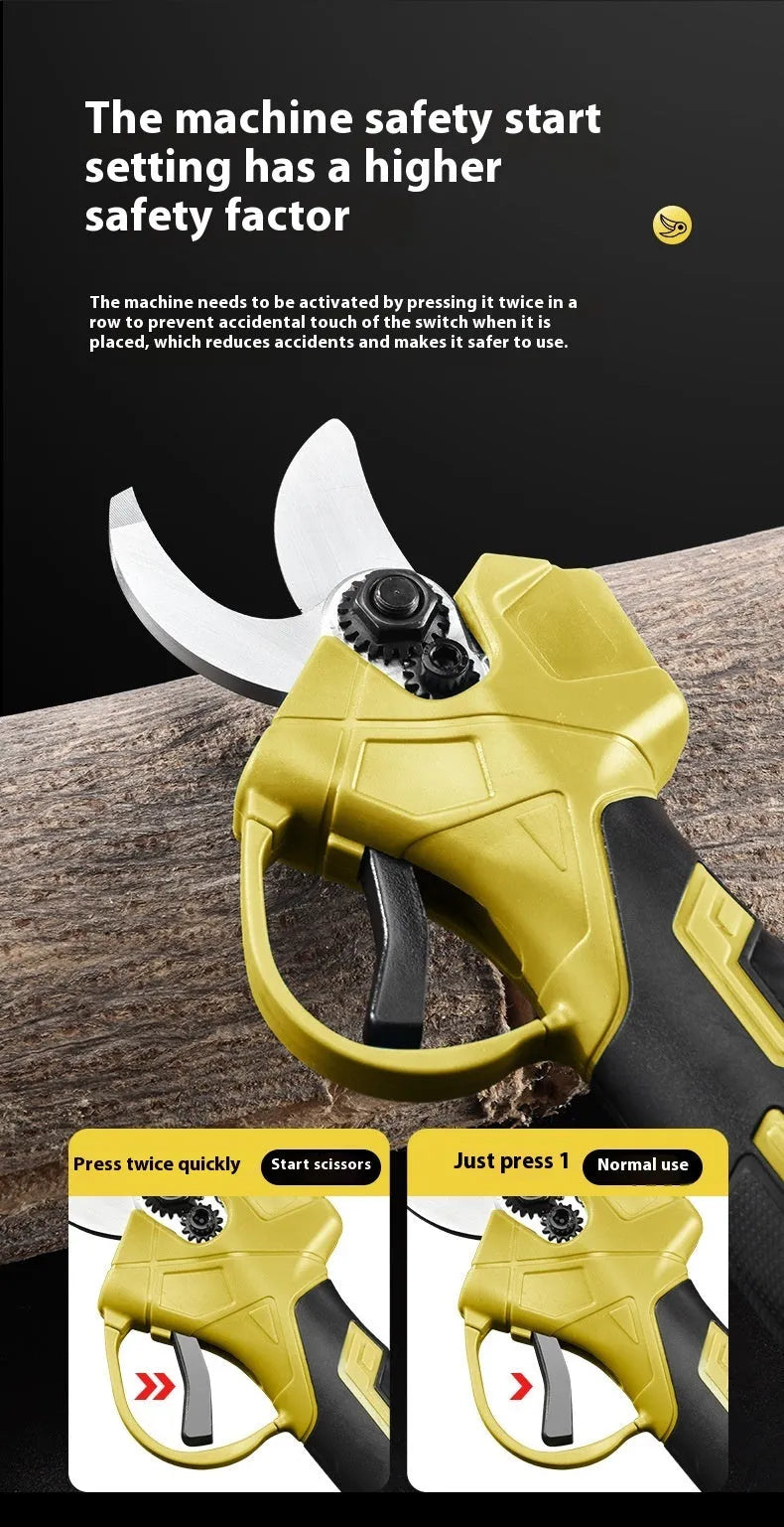 Wireless electric pruning knife with lithium battery and storage box for cutting garden branches
