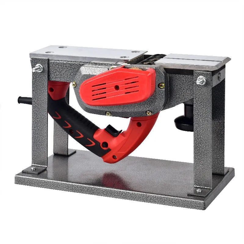 Red electric wood planer tool with aluminium body for carpentry work