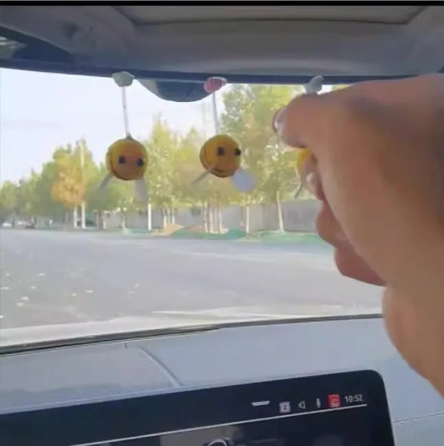 Small soft fur ball Little Bee car decoration measuring 3cm