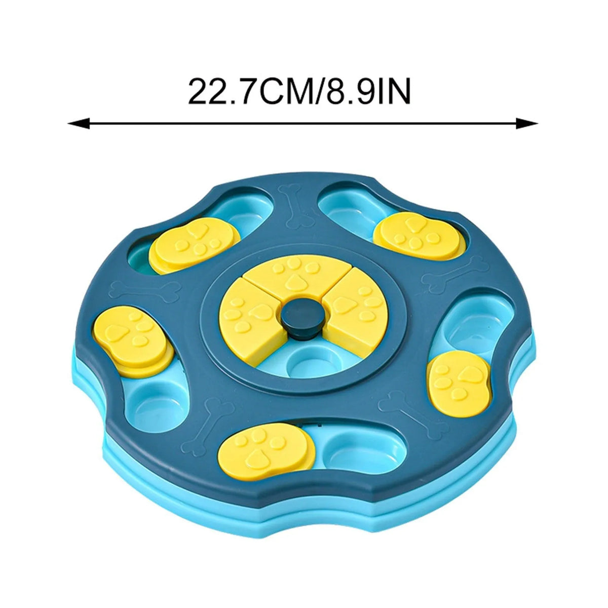 Blue dog puzzle toy feeder with interactive food searching games for aggressive chewers