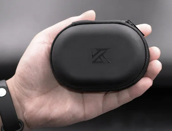 Black oval leather earphone storage bag for EDX PRO ZEX PRO DQ6 headphones