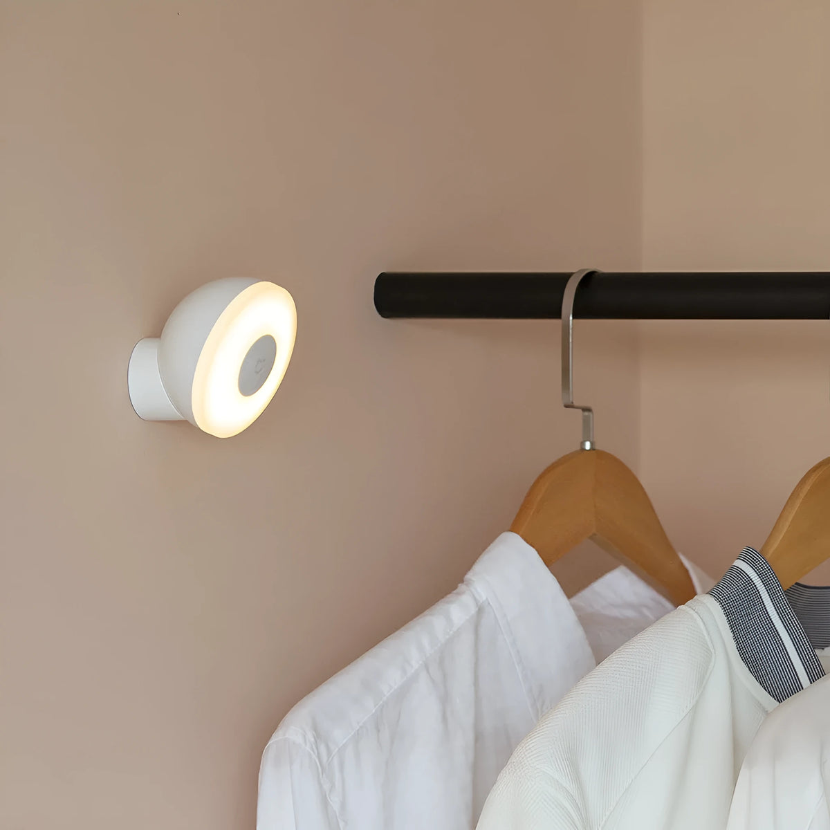 White modern bedside table lamp with Bluetooth and human body induction sensor