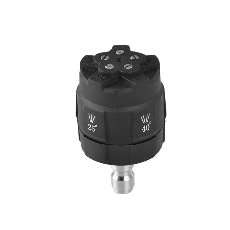 Five-in-one multi-functional high-pressure water nozzle with engineering plastic construction