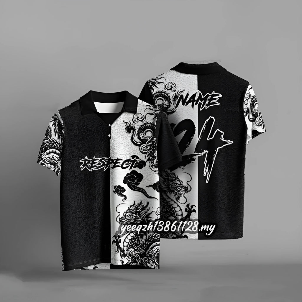 Black loose-fit short sleeve t-shirt with a vibrant 3D digital printed design on the front.