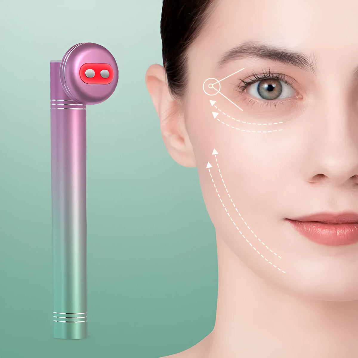 Facial lifting and tightening eye beauty instrument wand in pink, purple, silver, and gradually varied pink, 143.5mm, Type-C rechargeable