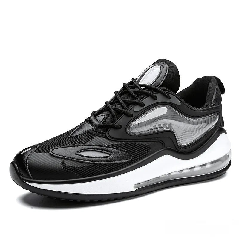 Men's height increasing casual shoes with breathable air cushion in Space Black colour