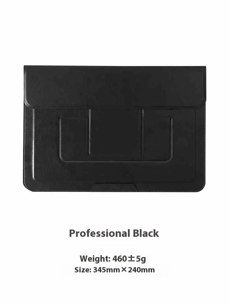 13.3-inch black and brown laptop bracket bag with dual-angle adjustable stand for business professionals